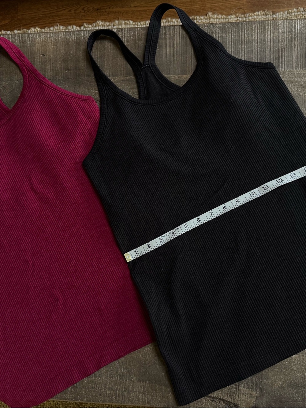 Lululemon Ribbed Ebb to street Racerback Tank Top - Black & Red - Picture 3 of 7